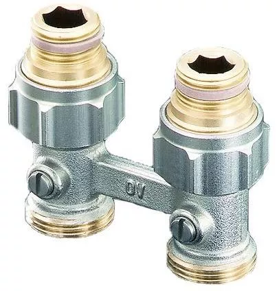 1015883 Oventrop &quot;Multiflex F&quot; запорно-присоединительный узел 1/2&quot; НР x 3/4&quot; НР, прямой