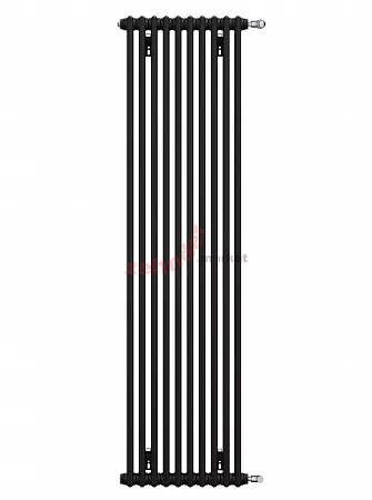 Вертикальный радиатор Zehnder Charleston 2180/10 1270 3/4 RAL 9217 matt цвет Чёрный боковое подключение