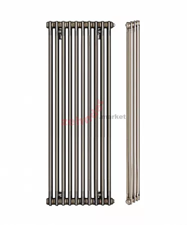 Вертикальный радиатор Zehnder Charleston 2200/10 3370 1/2 Technoline 0325 TL нижнее подключение без термоклапана (с кронштейнами SMB2T)