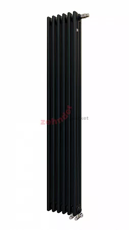 Вертикальный радиатор Zehnder Charleston Completto 3180/06 V001 1/2 RAL 9217 matt Чёрный нижнее подключение