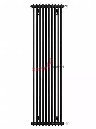 Вертикальный радиатор Zehnder Charleston 2180/10 1270 1/2 RAL 9217 matt цвет Чёрный боковое подключение (с кронштейнами CVD1+BH)