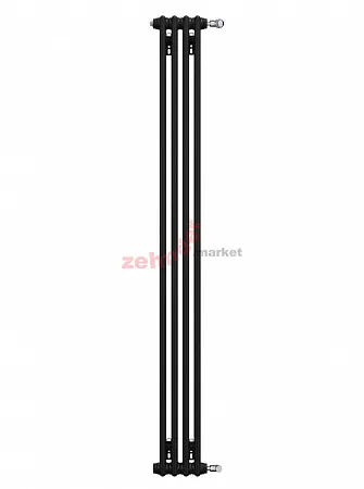 Вертикальный радиатор Zehnder Charleston 2180/04 1270 3/4 RAL 9217 matt цвет Чёрный боковое подключение