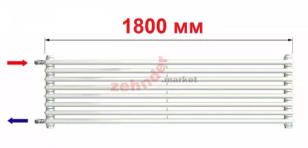 Радиатор Zehnder Charleston Turned T2180/8 N1280 RAL 9016