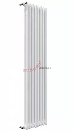 Вертикальный радиатор Zehnder Charleston 2200/08 1270 1/2 RAL 9016 боковое подключение (с кронштейнами SMB2T)