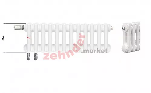 Радиатор Zehnder Charleston Completto CH 2026/31 V001 ½ RAL 9016