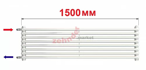 Радиатор Zehnder Charleston Turned T3150/8 N1280 RAL 9016