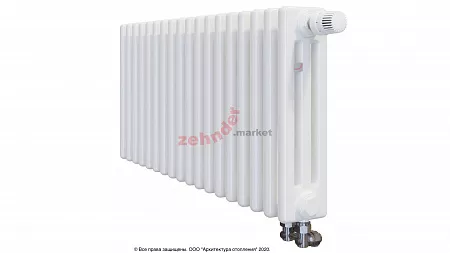 Радиатор Zehnder Charleston Completto 3037/18 V001 1/2 RAL 9016 нижнее подключение