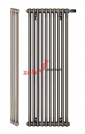 Вертикальный радиатор Zehnder Charleston 2180/10 V001 1/2 Technoline 0325 TL нижнее подключение (с кронштейнами CVD1+BH)