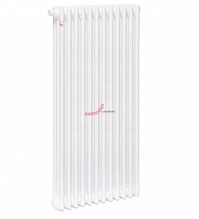 Вертикальный радиатор Zehnder Charleston Completto 3180/12 V001 1/2 RAL 9016 нижнее подключение (с кронштейнами CVD1+BH)