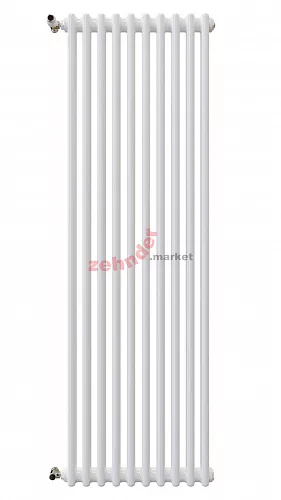 Вертикальный радиатор Zehnder Charleston 2200/10 1270 1/2 RAL 9016 боковое подключение (с кронштейнами SMB2T)