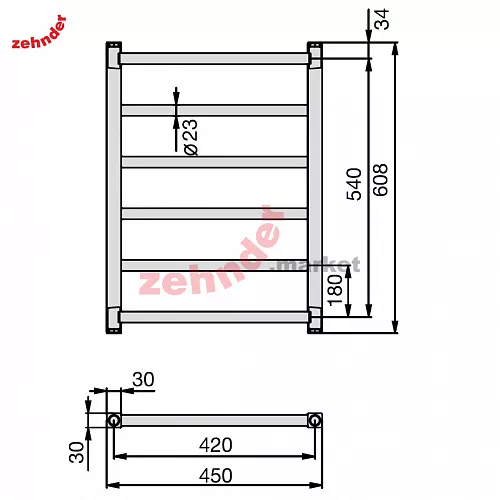 Полотенцесушитель Zehnder Stalox STXI-060-045