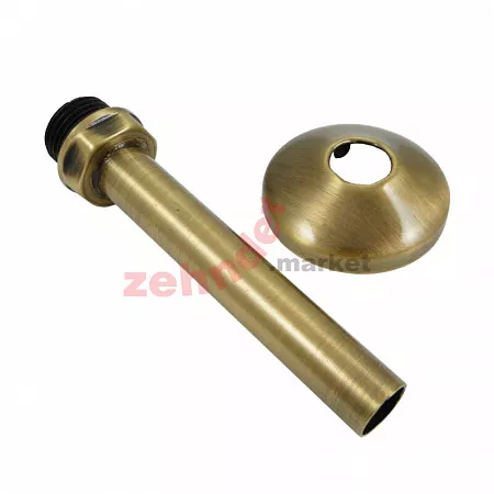 Соединительная трубка с розеткой Schlosser, 15*1-G1/2,длина 110 мм,розетка d-50мм, Античная латунь (603000067.10)