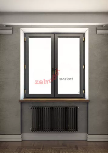 Радиатор Zehnder Charleston 3057/14 1270 3/4 RAL 9217 matt Чёрный боковое подключение