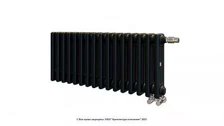 Радиатор Zehnder Charleston Completto 3030/16 V001 1/2 RAL 9217 matt цвет Черный нижнее подключение