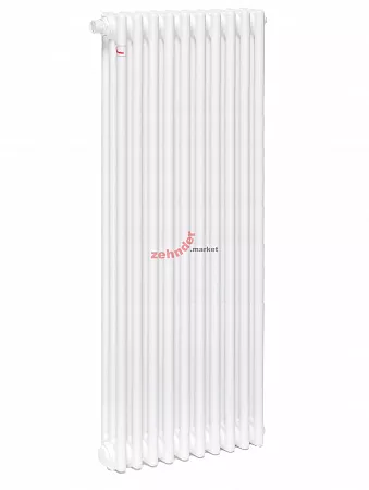 Вертикальный радиатор Zehnder Charleston Completto 3180/10 V001 1/2 RAL 9016 нижнее подключение (с кронштейнами CVD1+BH)