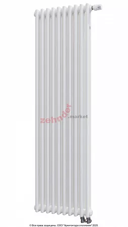 Вертикальный радиатор Zehnder Charleston Completto 2180/10 V001 1/2 RAL 9016 нижнее подключение