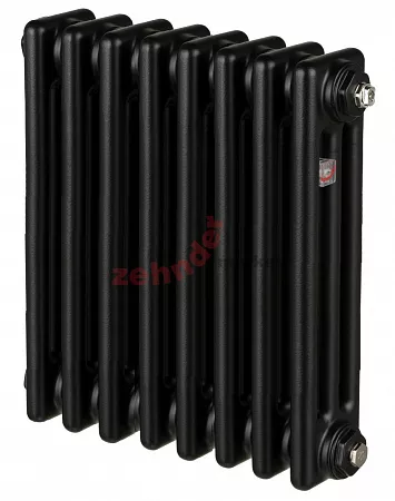 Радиатор Zehnder Charleston 3057/08 1270 3/4 RAL 9217 matt Чёрный боковое подключение