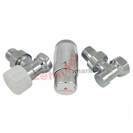 Комплект Schlosser DN15 GZ1/2 x GW1/2 угловой с термостатом Мини M30x1,5 цвет Хром (602200060)