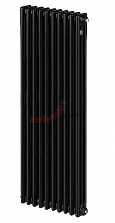 Вертикальный радиатор Zehnder Charleston 3180/10 1270 3/4 RAL 9217 matt Чёрный боковое подключение