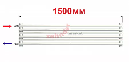 Радиатор Zehnder Charleston Turned T3150/6 N1280 RAL 9016