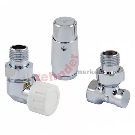 Комплект Schlosser DN15 GZ1/2 x GW1/2 трехосевой левый с термостатом Мини M30x1,5 цвет Хром (602200069)