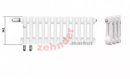 Радиатор Zehnder Charleston Completto CH 2035/64 V001 ½  RAL 9016