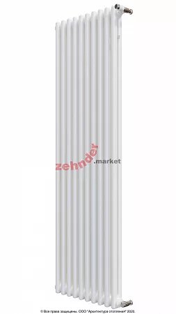 Вертикальный радиатор Zehnder Charleston 2180/10 1270 3/4 RAL 9016 боковое подключение