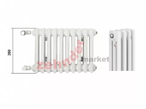 Радиатор Zehnder Charleston CH 3026/29 1270 ¾ RAL 9016