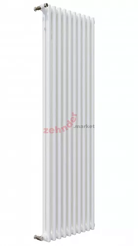 Вертикальный радиатор Zehnder Charleston 2200/10 1270 1/2 RAL 9016 боковое подключение (с кронштейнами SMB2T)