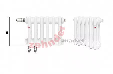 Радиатор Zehnder Charleston Completto CH 3019/13 V001 ½ RAL 9016