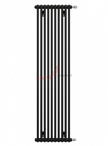 Вертикальный радиатор Zehnder Charleston 2180/10 1270 3/4 RAL 9217 matt цвет Чёрный боковое подключение