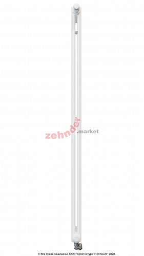Вертикальный радиатор Zehnder Charleston Completto 2180/04 V001 1/2 RAL 9016 нижнее подключение (с кронштейнами CVD1+BH)