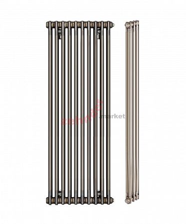 Вертикальный радиатор Zehnder Charleston 2200/10 3370 1/2 Technoline 0325 TL нижнее подключение без термоклапана (с кронштейнами SMB2T)