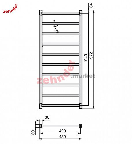 Полотенцесушитель Zehnder Stalox STX-100-045 белый
