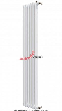 Вертикальный радиатор Zehnder Charleston 2180/06 1270 1/2 RAL 9016 боковое подключение (с кронштейнами CVD1+BH)