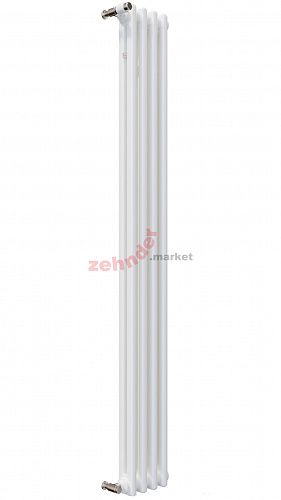 Вертикальный радиатор Zehnder Charleston 2200/04 1270 1/2 RAL 9016 боковое подключение (с кронштейнами SMB2T)