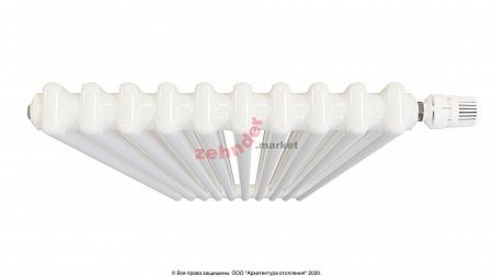 Вертикальный радиатор Zehnder Charleston Completto 2180/10 V001 1/2 RAL 9016 нижнее подключение