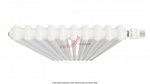 Вертикальный радиатор Zehnder Charleston Completto 2180/10 V001 1/2 RAL 9016 нижнее подключение