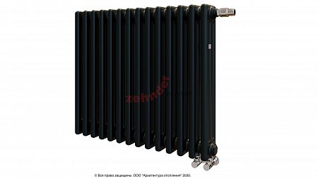 Радиатор Zehnder Charleston Completto 3057/14 V001 1/2 RAL 9217 matt цвет Черный нижнее подключение