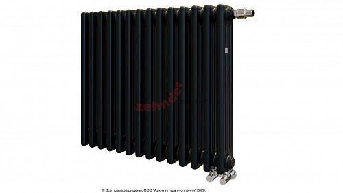 Радиатор Zehnder Charleston Completto 3057/14 V001 1/2 RAL 9217 matt цвет Черный нижнее подключение