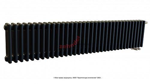 Радиатор Zehnder Charleston Completto 3030/34 V001 1/2 RAL 9217 matt цвет Черный нижнее подключение