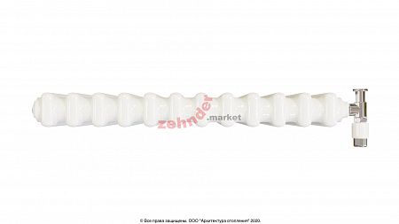 Вертикальный радиатор Zehnder Charleston 2180/12 1270 1/2 RAL 9016 боковое подключение (с кронштейнами CVD1+BH)