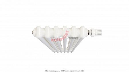 Вертикальный радиатор Zehnder Charleston Completto 2180/06 V001 1/2 RAL 9016 нижнее подключение (с кронштейнами CVD1+BH)