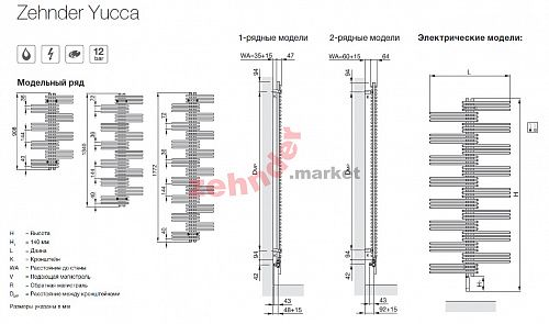 Электрический полотенцесушитель Zehnder Yucca YSEC-090-050/GD Хром