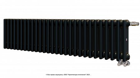 Радиатор Zehnder Charleston Completto 3030/28 V001 1/2 RAL 9217 matt цвет Черный нижнее подключение