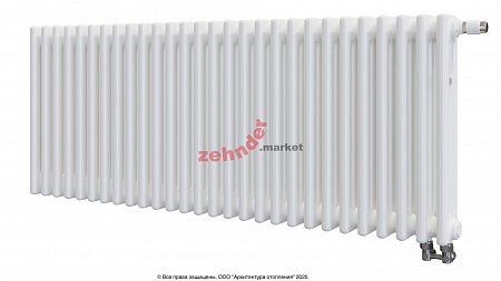 Радиатор Zehnder Charleston Completto 3050/28 V001 1/2 RAL 9016 нижнее подключение (с кронштейнами CVD1+BH)