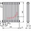 Радиатор Zehnder Charleston Completto 2050/10 V001 1/2 Technoline 0325 TL нижнее подключение