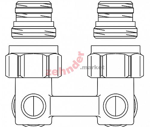 1015884 Oventrop &quot;Multiflex F&quot; запорно-присоединительный узел 1/2&quot; НР x 3/4&quot; НР, угловой
