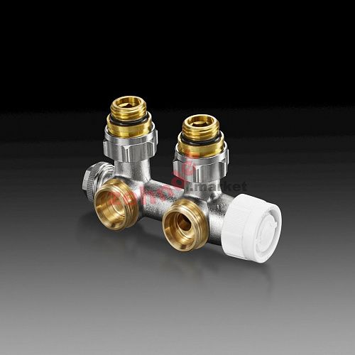 1184084 Oventrop Multiblock T присоед. узел 1/2&quot;НГ x 3/4&quot;НР, латунь, угловой