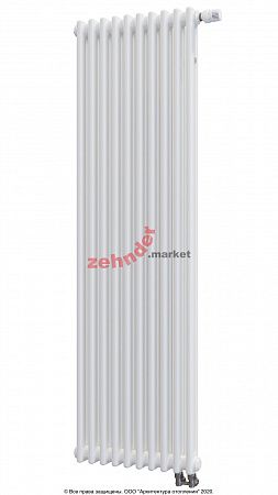 Вертикальный радиатор Zehnder Charleston Completto 2180/10 V001 1/2 RAL 9016 нижнее подключение (с кронштейнами CVD1+BH)